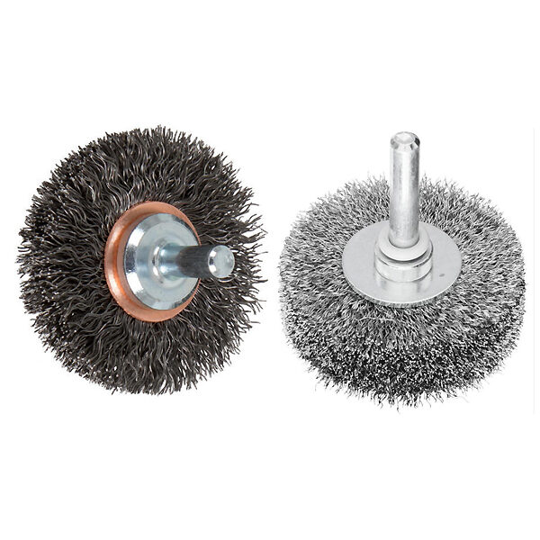 Shaft Mounted Wheel Brush- Crimped Wire / Twisted Knot Wire